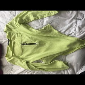 Neon green body suit